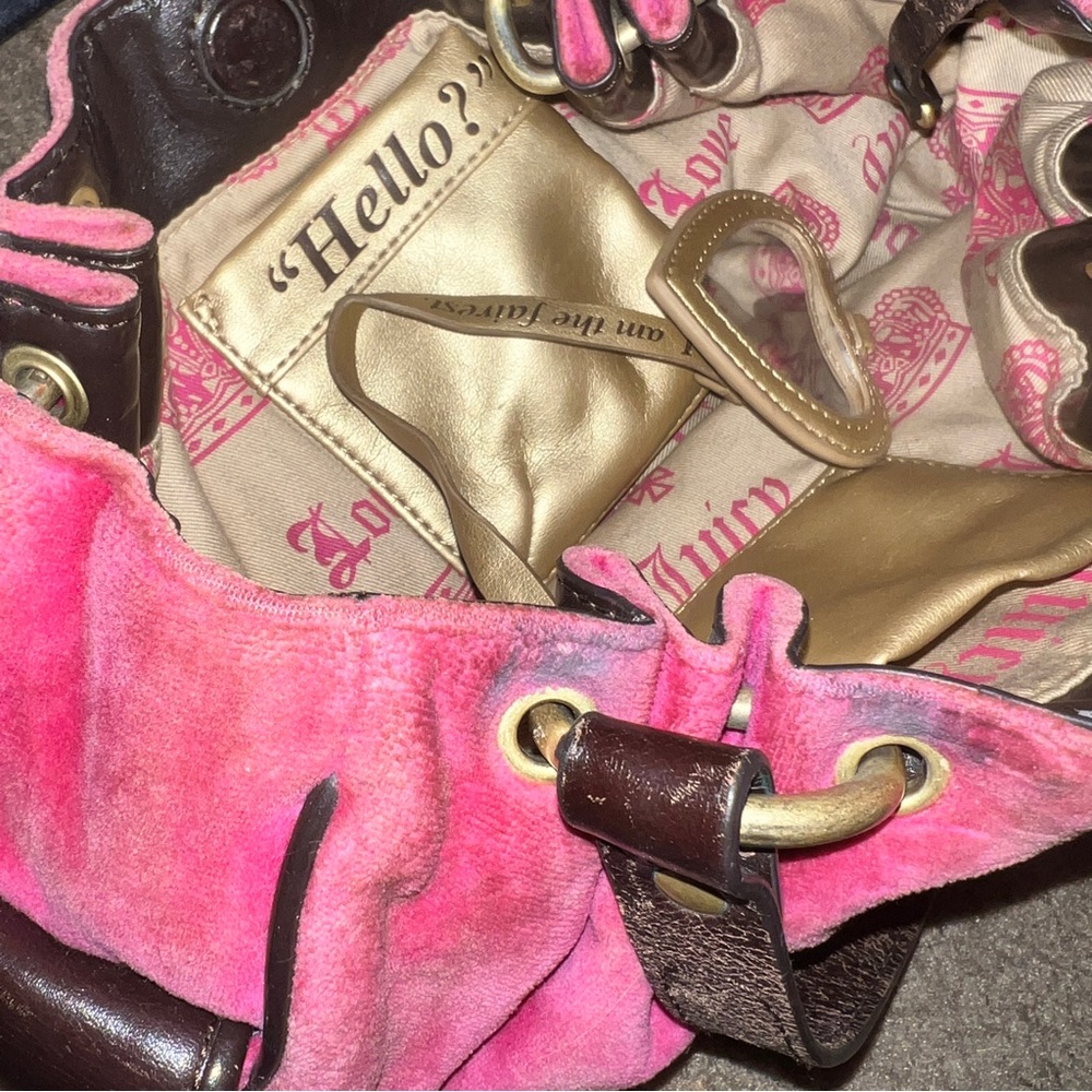 Pink Juicy Couture Purse Vintage Y2K Shoulder Bag Handbag Preloved Satchel Rare - Picture 10 of 13